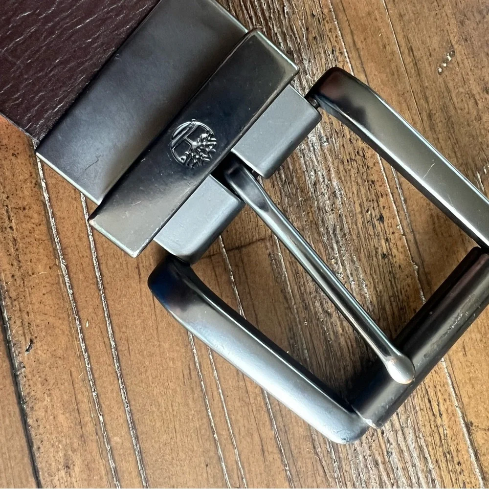 Timberland Reversible Leather Belt Black & Dark Brown Size 40